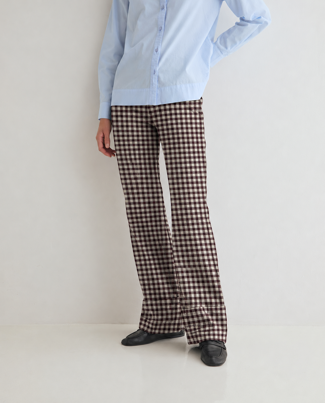 45382- Straight Jacquard Trousers
