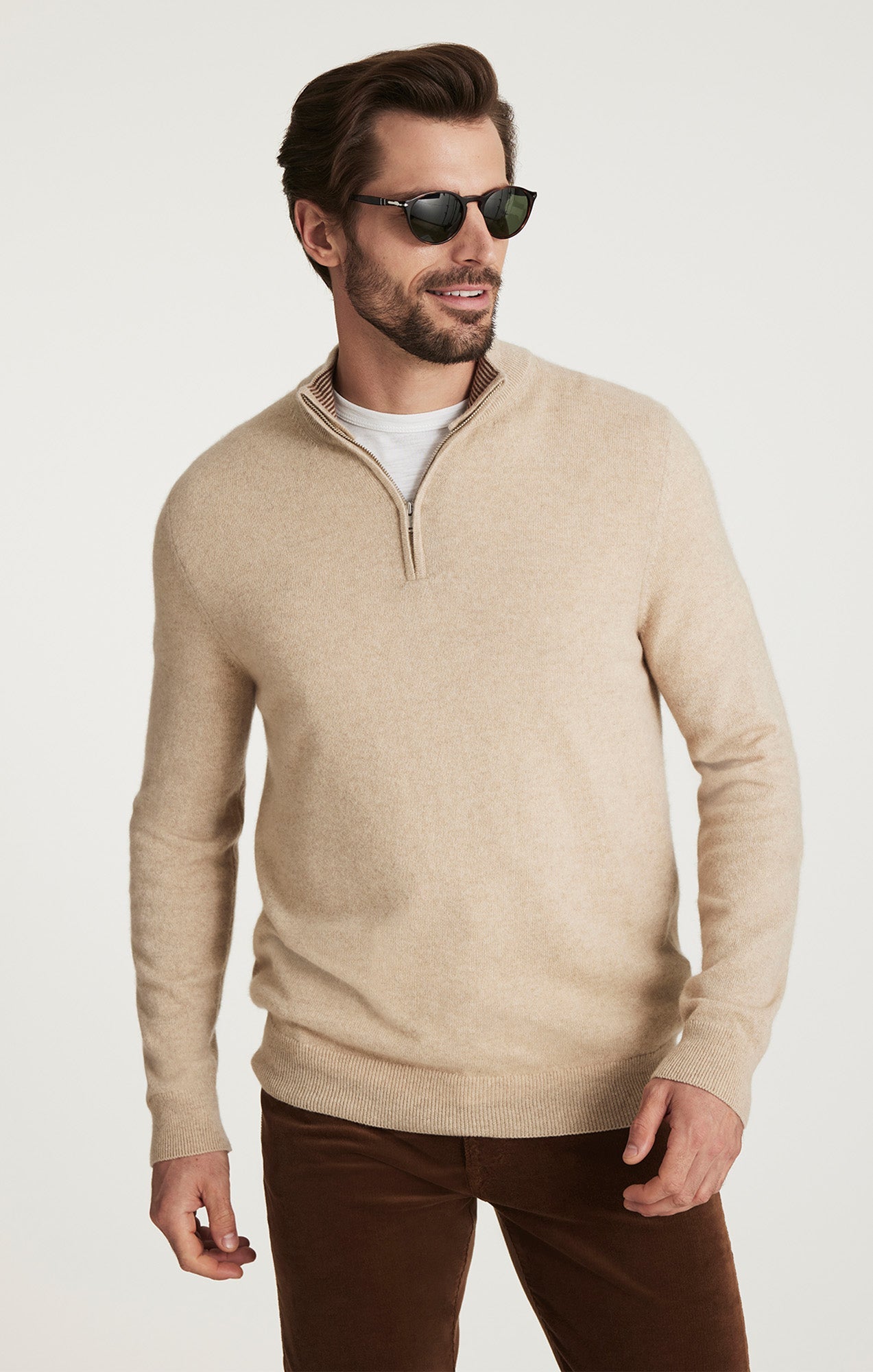 Cashmere Quarter Zip Sweater