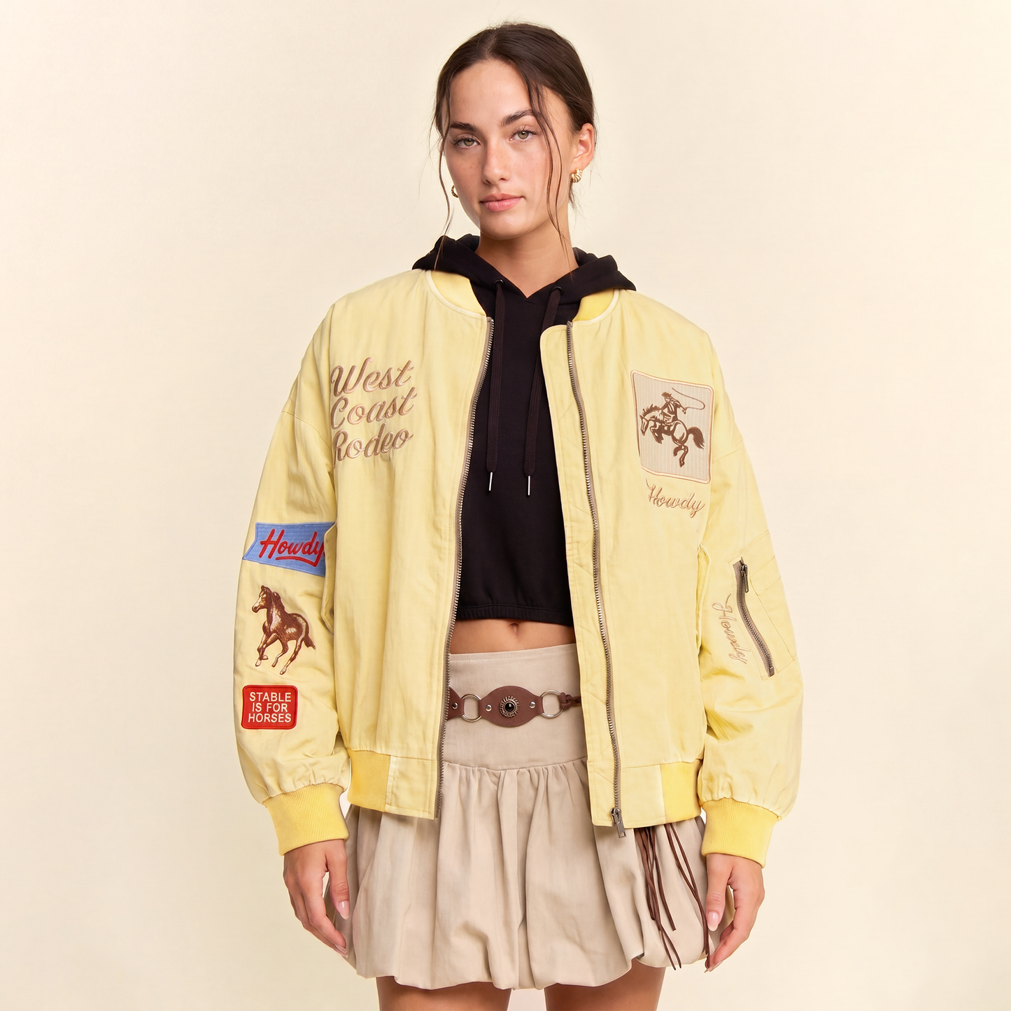 Embroidered Western Bomber Jacket