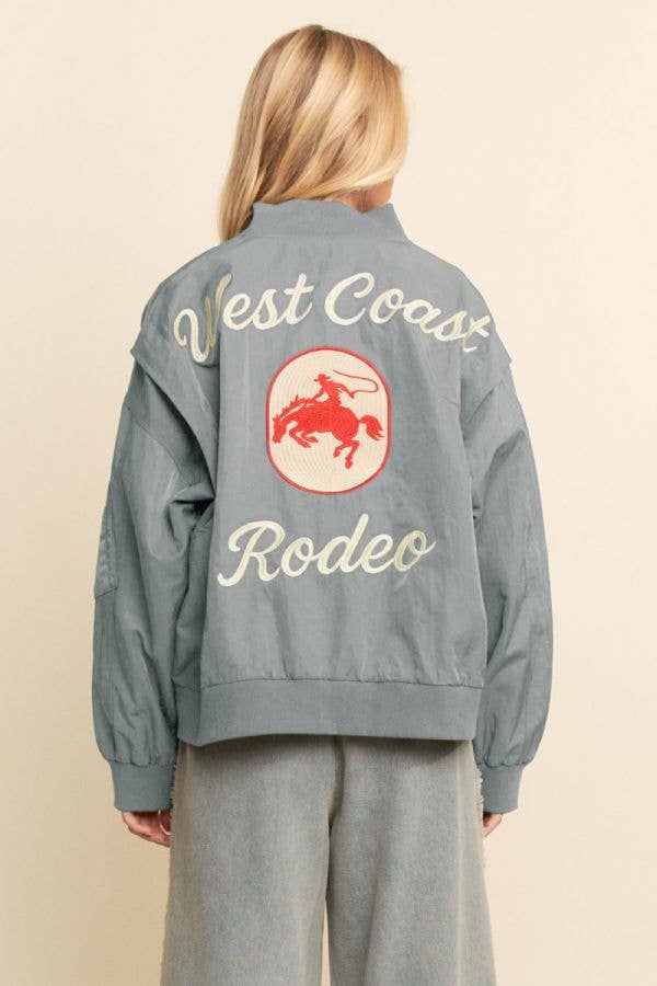 Embroidered Western Bomber Jacket