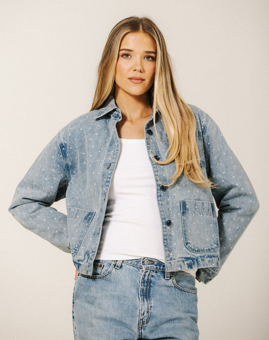 Micro Floral Denim Jacket