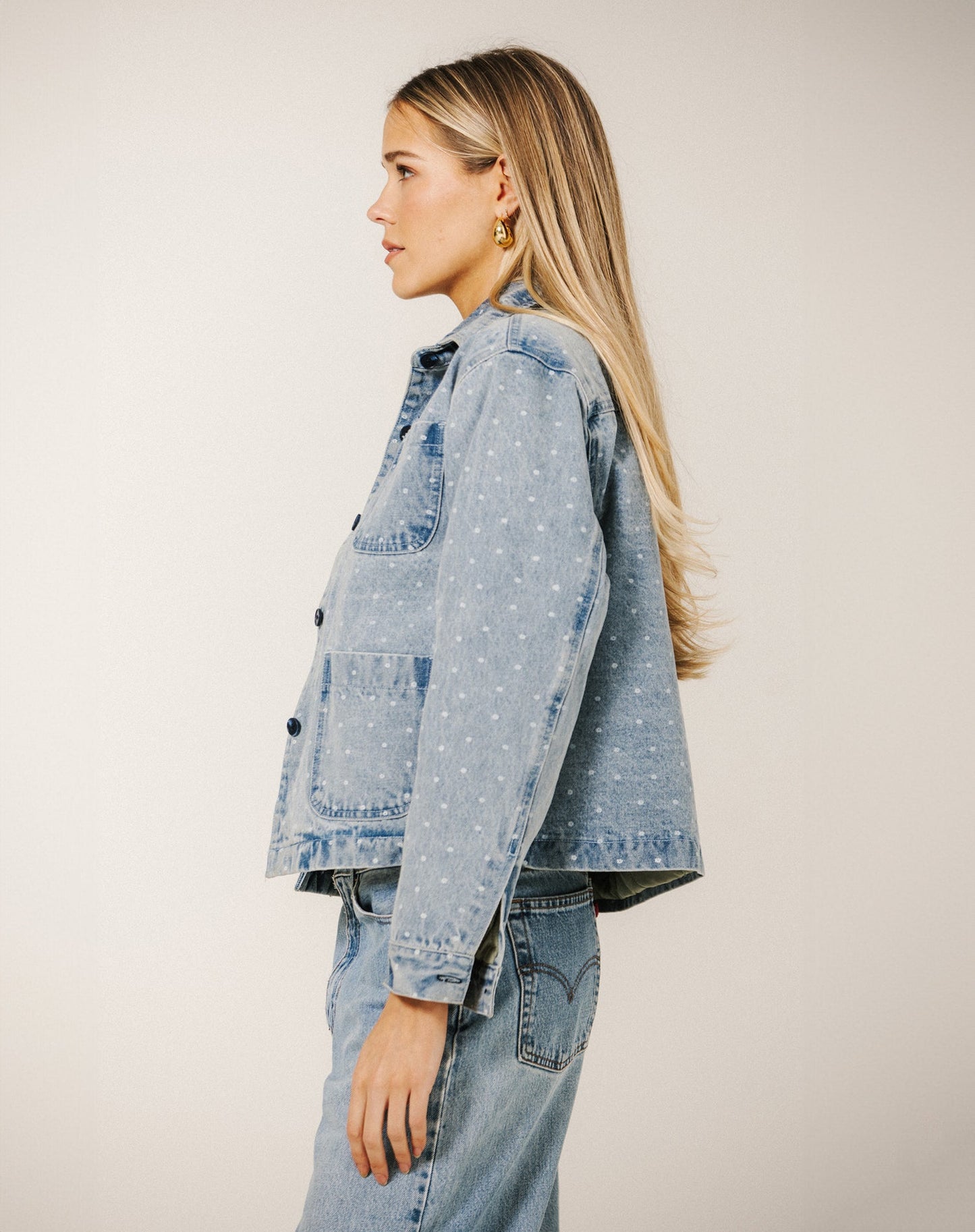Micro Floral Denim Jacket