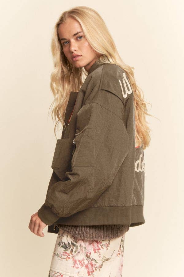 Embroidered Western Bomber Jacket