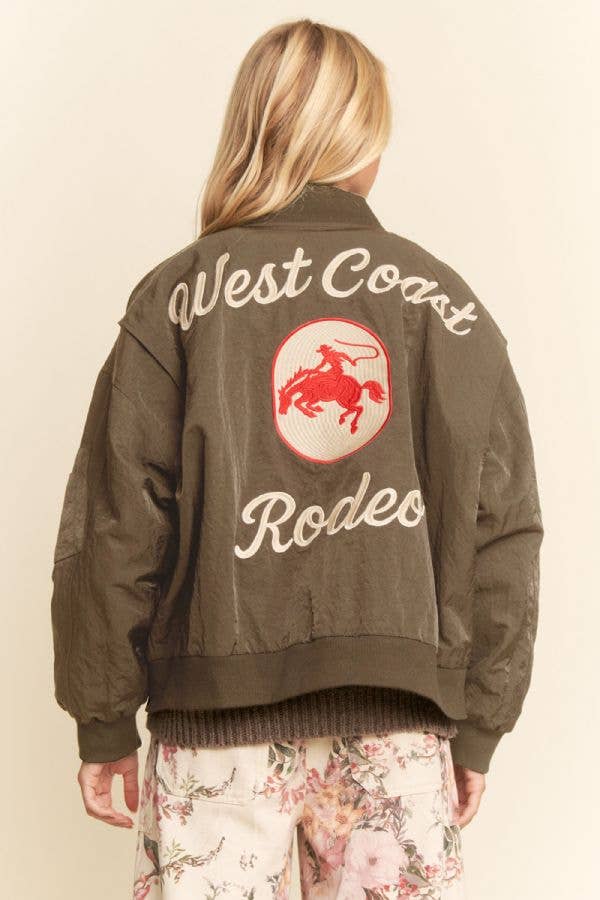 Embroidered Western Bomber Jacket
