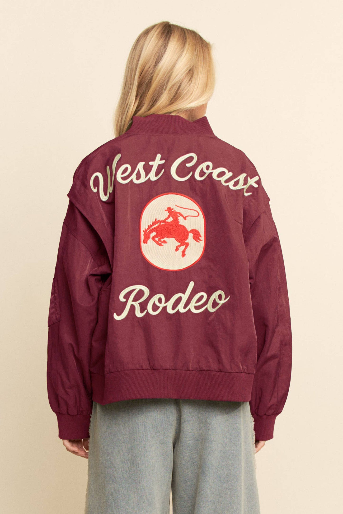 Embroidered Western Bomber Jacket