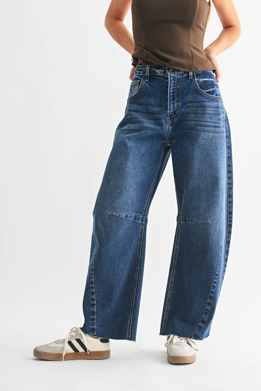 BP473J - Dark - Barrel Jean