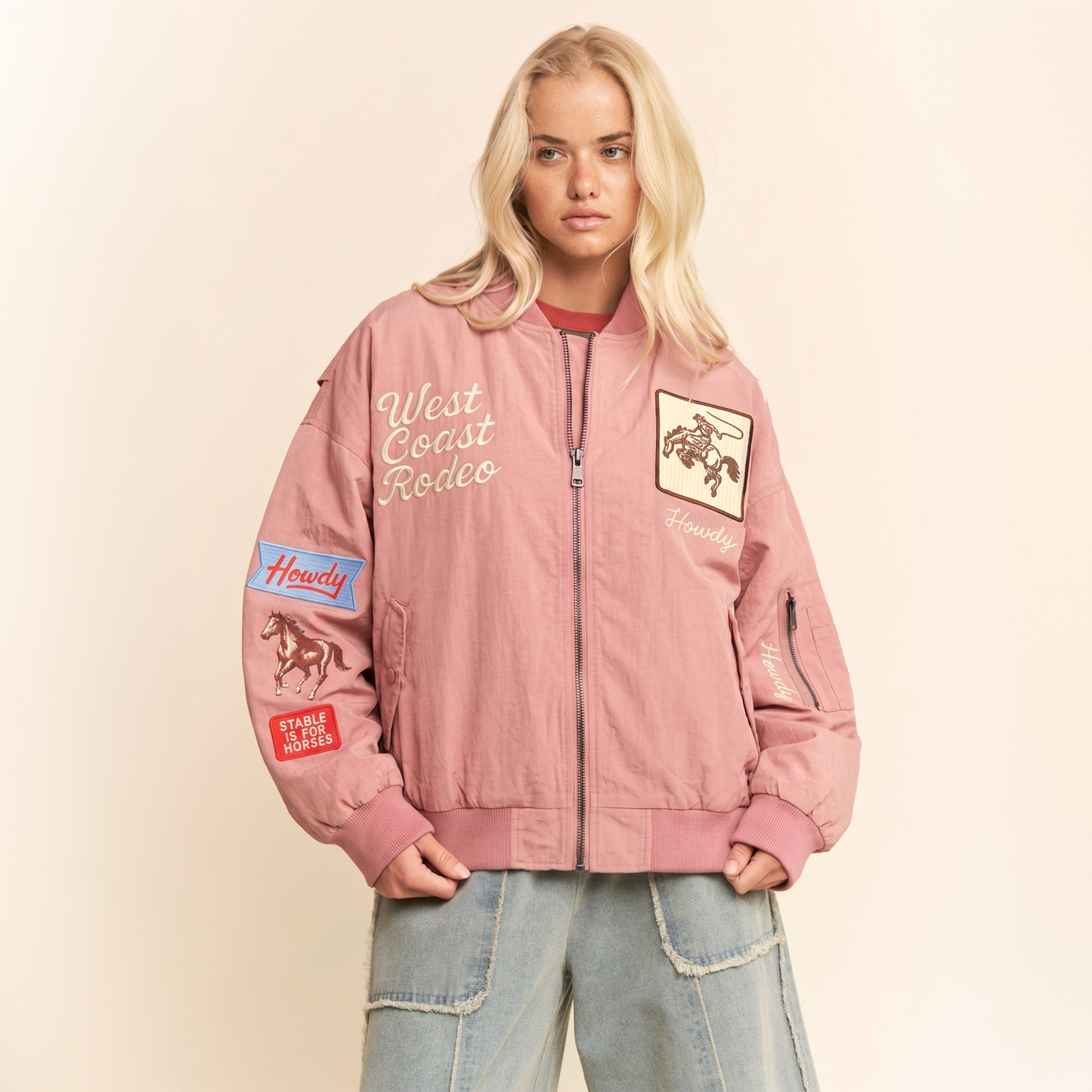 Embroidered Western Bomber Jacket