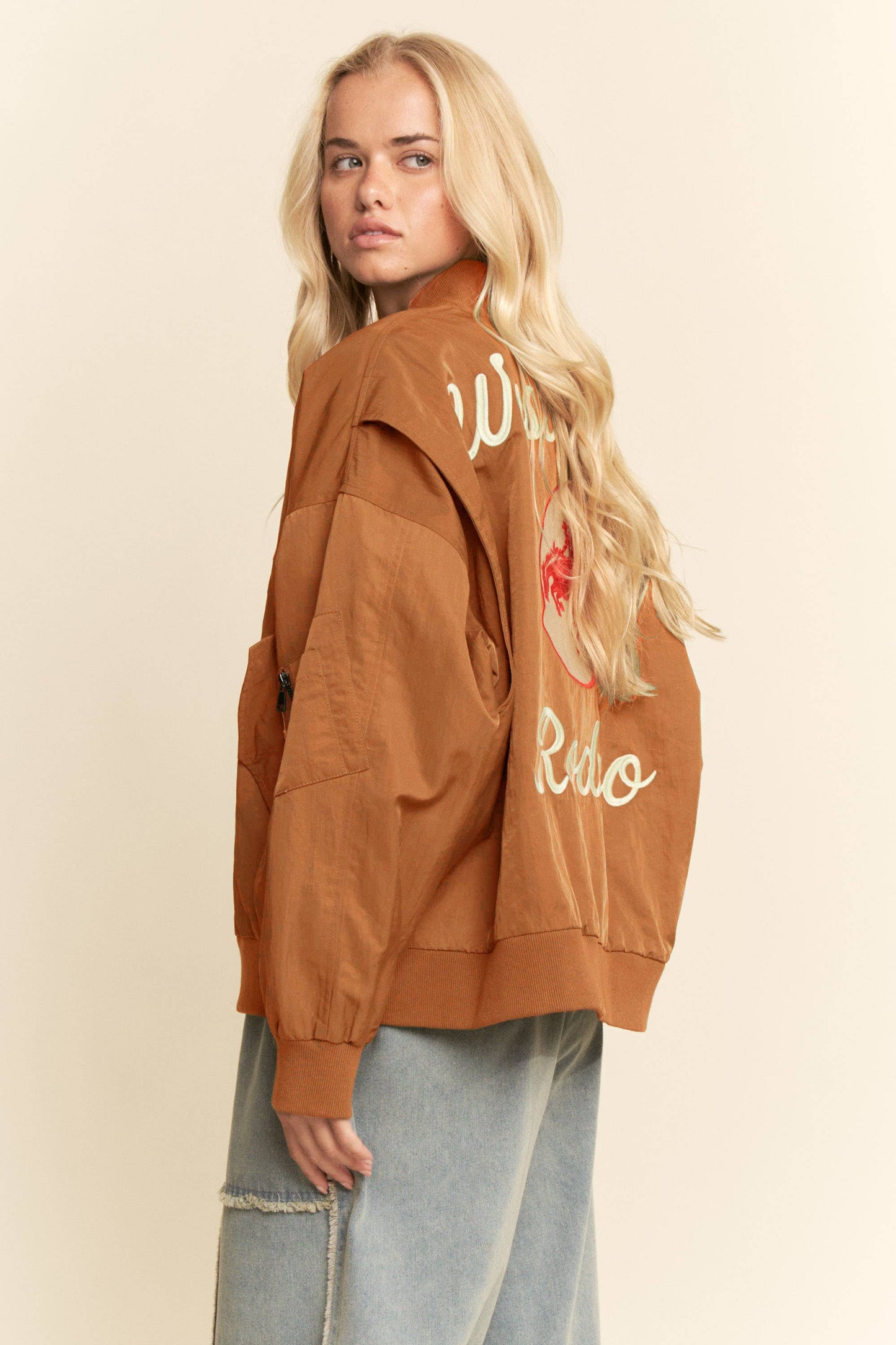 Embroidered Western Bomber Jacket