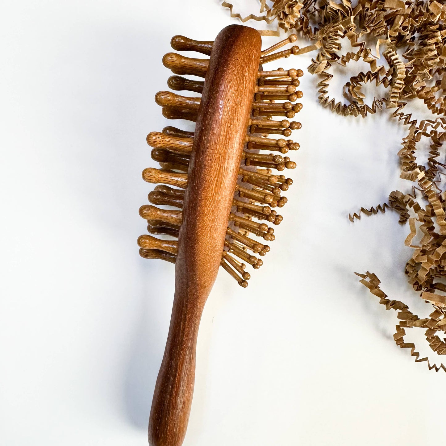Natural Sandalwood Hair Brush with Bamboo Bristles