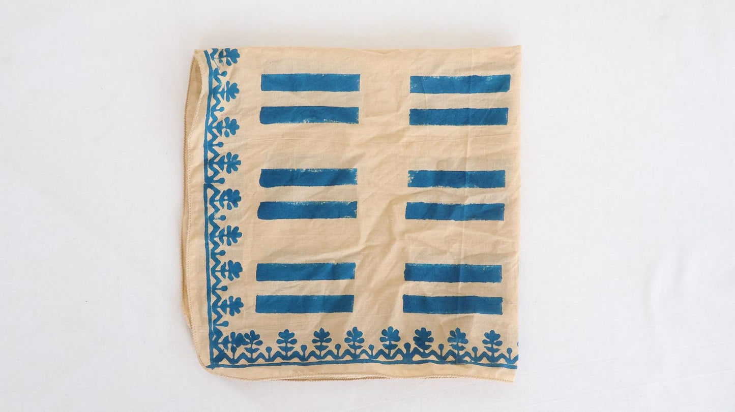 Turquoise Block Print Bandana
