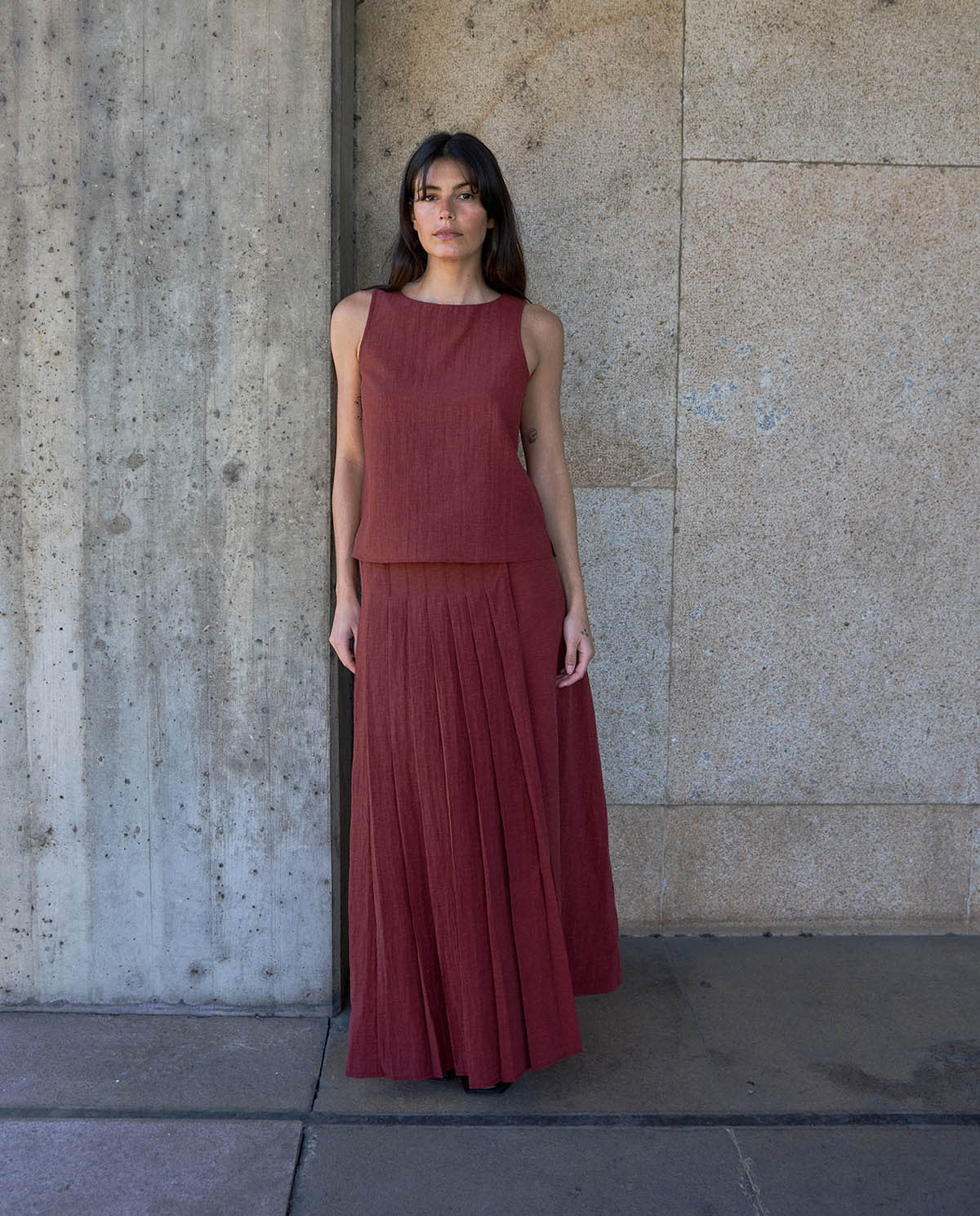 44889 - Double Layer Midi Skirt