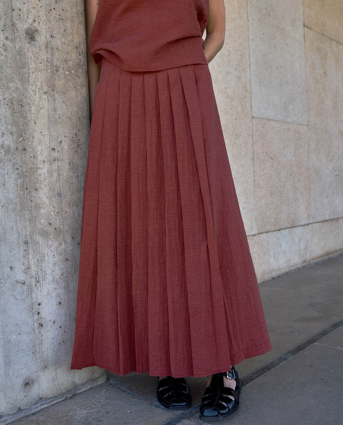 44889 - Double Layer Midi Skirt